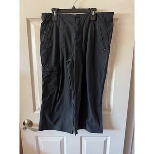 Merrell Hiking Cargo Pants Womens Size 10 Black Stretch Lightweight Capri